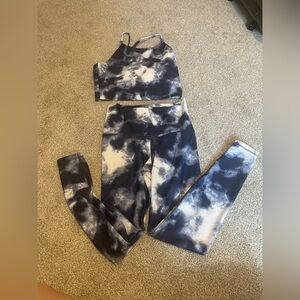 Old Navy Blue Tie Dye Workout Set